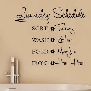 DECOR KAFE 25.4 cm Laundry Schedule Wall Decal Small Size-16 x 13 inch ...