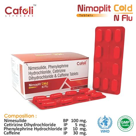 Nimoplit Cold N Flu Tablet (Nimesulide 100mg, Phenylephrine 10mg ...