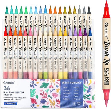 Amazon.com: Grabie 72 Colors Paint Markers, Dual-Color Acrylic Pens ...
