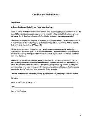 Massachusetts Indirect Cost Rate Guidelines - Blank Fillable Template ...