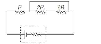 A battery with internal resistance of 4 Ω is connected to a circuit ...