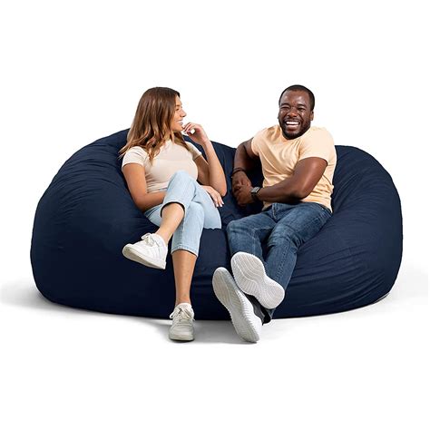 Big Joe Fuf XXL Foam Filled Bean Bag Chair with Removable Cover, Cobalt ...