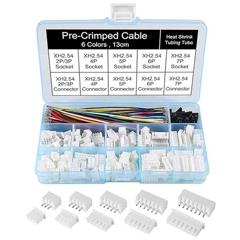 XH 2.54mm Connector Socket Kit and Pre-Crimped Cable Wire 2Pin 3 Pin 4 ...