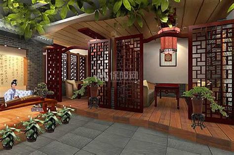 现代中式风格高端茶室室内设计效果图-茶室茶馆-设计师图库