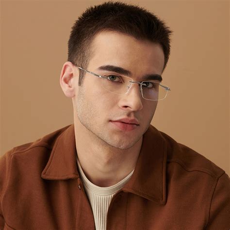 Buy Silver Rimless Rectangle John Jacobs Pro Titanium JJ E13669 -C3 ...