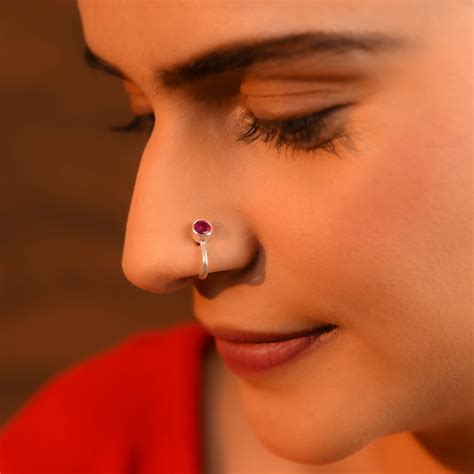 Ruby Clip On Nose Pin – Totapari