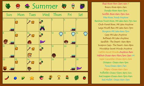 Stardew Valley Calendar - All The Most Important Events - GamesCrack.org