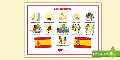 👉 Spanish Adjectives Word Mat