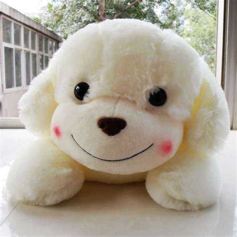 Buy Cute Stuffed White Bailey Sleeping Dog Plush Animal Soft Toy Online ...
