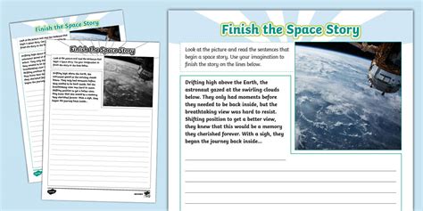 Finish the Space Story Writing Template