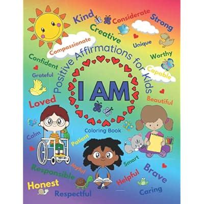 Buy I AM Positive Affirmations for Kids Coloring Book: A Mindfulness ...