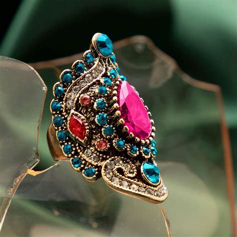 Buy SOHI Gold Plated Designer Stone Ring Online