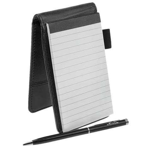Small Pocket PU Leather Business Notebook Lined Memo Pad Holder Jotter ...