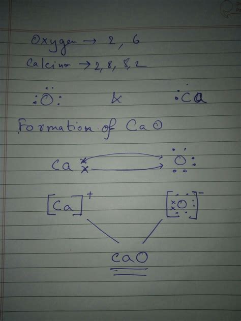 show the formation of cao by the transfer of electrons.the atomic no of ...