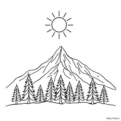 Coloring Pages Mountain Scene