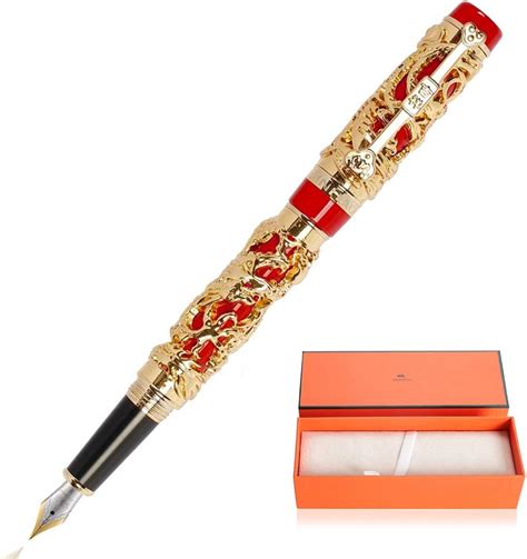 JinHao Fountain Pen Dragon Phoenix 18KGP Nib Vintage India | Ubuy