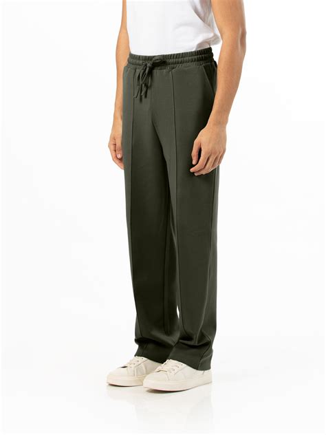Buy Men's Olive Green Wide Leg Trousers Online in India – Love Pangolin