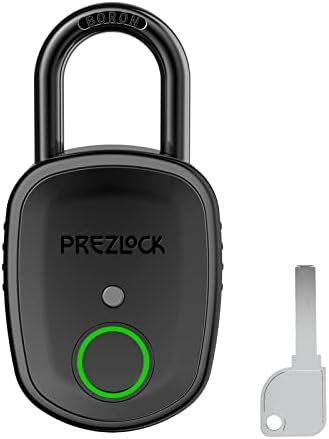 Prezlock Fingerprint Padlock with Key Backup, 2keys, Smart Padlock with ...