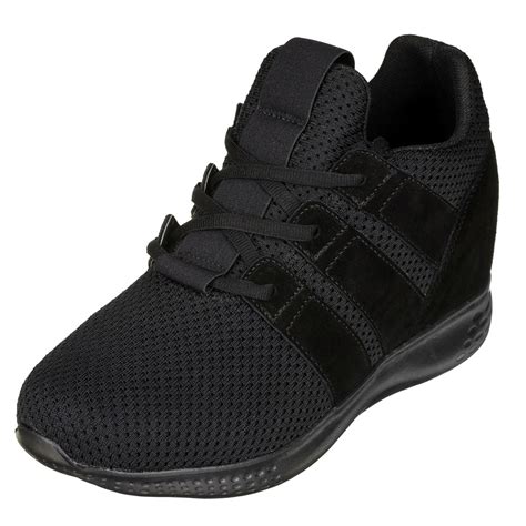 Buy CALTO Men's Invisible Height Increasing Elevator Shoes - Black Mesh ...
