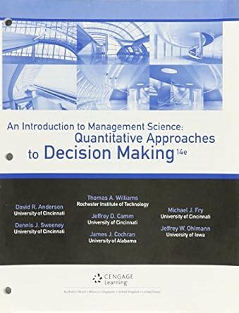 Buy An Introduction to Management Science: Quantitative Approaches to ...