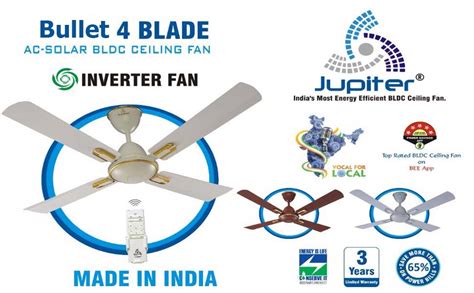 Buy Jupiter Bullet 4 Blades BLDC Motor 900 mm | Energy Efficient 5 Star ...