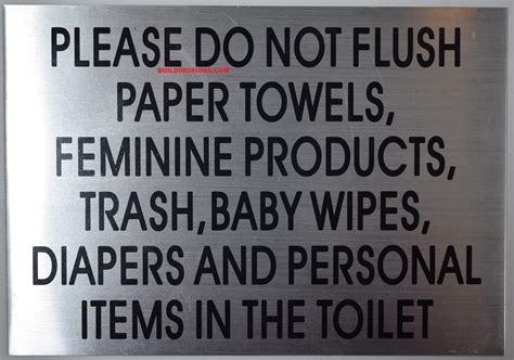 Buy Please DO NOT Flush Paper TOWLERS Feminine Products, T Baby Wipes ...