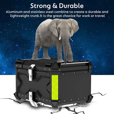Buy LESANM 65L Motorcycle Top Case, [Heavy Duty] Aluminum Universal ...