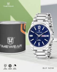 TIMEWEAR 325-BDTG Day & Date Functioning Blue Dial Stainless Steel ...