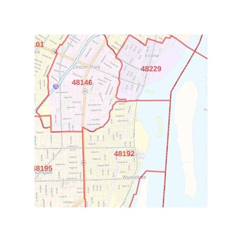 Image result for Wayne County Zip Code Map