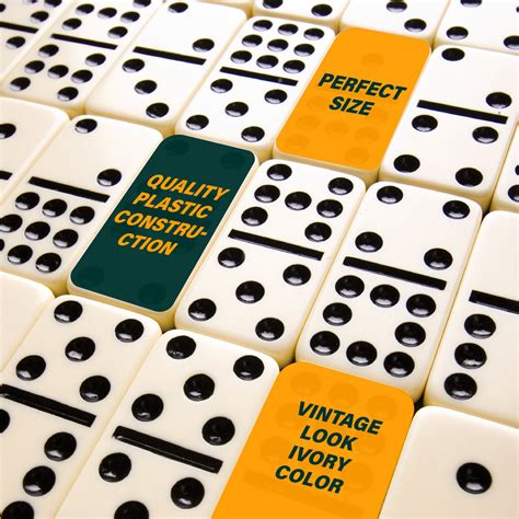 Pack of 5 - Dominoes Set for Adults - Double Nine Dominoes Set for Cla