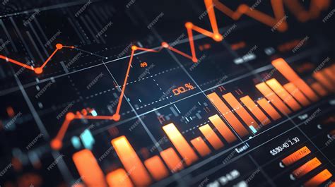 Premium Photo | A glowing orange stock market graph shows an upward trend