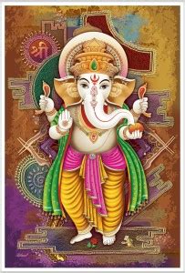 Lord Ganesha Religious God Paper Poster Paper Print - Religious posters ...