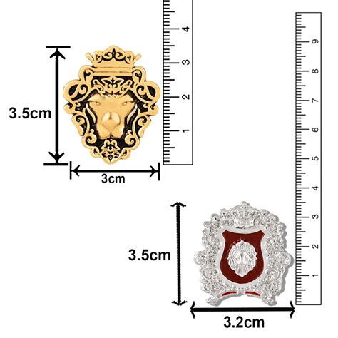 Mahi Combo of 2 Royal Crest Lion-Head-Shaped Vintage Crown Emblem Meena ...