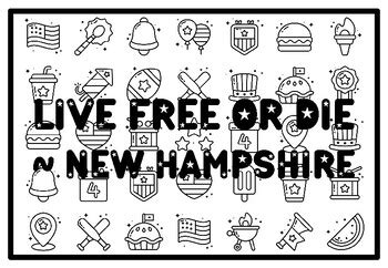 LIVE FREE OR DIE ~ NEW HAMPSHIRE State Motto Activity, Constitution Day ...