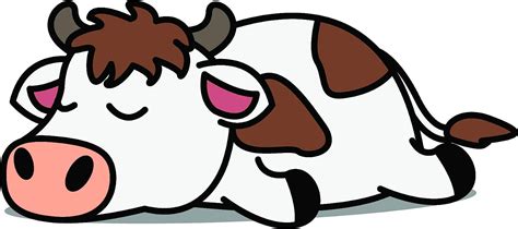 Buy Cute Sleepy Lazy Cow Cartoon Vinyl Sticker (4" Wide, Cow) Online at ...