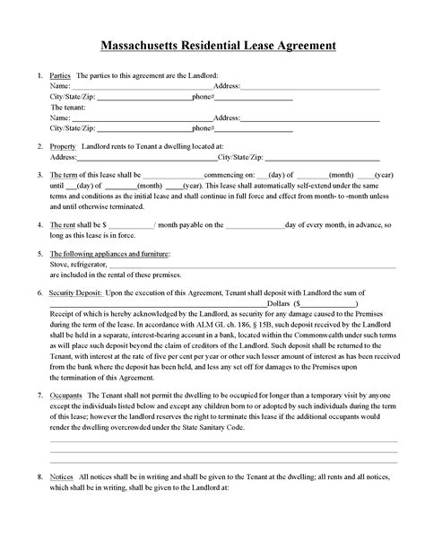 Printable Standard Rental Agreement - Printable Free Templates