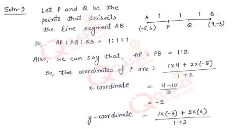 Class10 ICSE Maths Important Questions Chapter Section Formula
