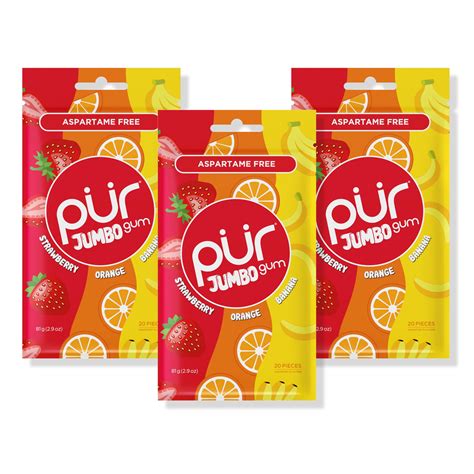 PUR Jumbo Gum | Aspartame Free Chewing Gum | 100% Xylitol | Natural ...