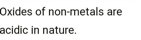 difference between metal and nonmetal on the basis of nature of oxide ...