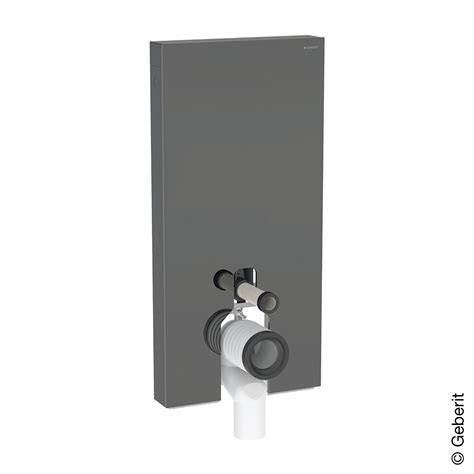 Geberit Monolith Plus Module sanitaire H: 114,5 cm, pour cuvette à poser lave/chrome noir brossé ...