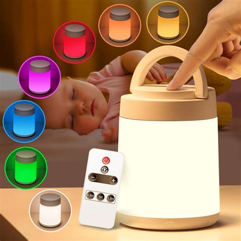 10 Colors+8 Dimmable Baby Night Light Newborn, Remote+Timer+Touch Lamp ...