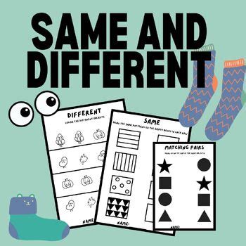 Same Difference Worksheet 的图像结果