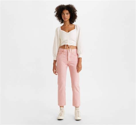 501® Original Cropped Women's Colored Denim Jeans - Pink | Levi's® US