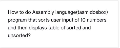 Image result for Commands for Run a Assembly Program in Windows 11 Using TASM