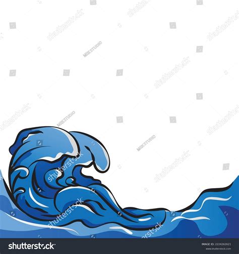 Sea Waves Clipart Vector Illustration Stock Vector (Royalty Free ...