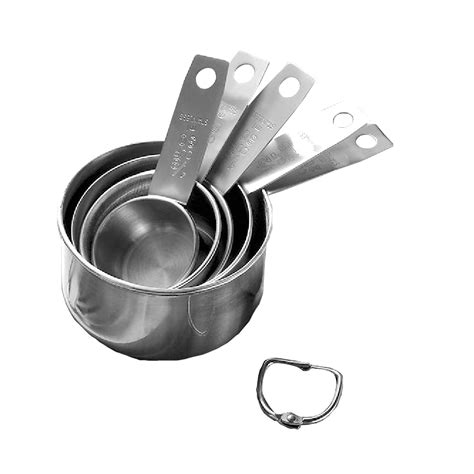 Buy Stainless Steel Measuring Cups Set, 5 Pieces Kitchen Measuring Sets ...
