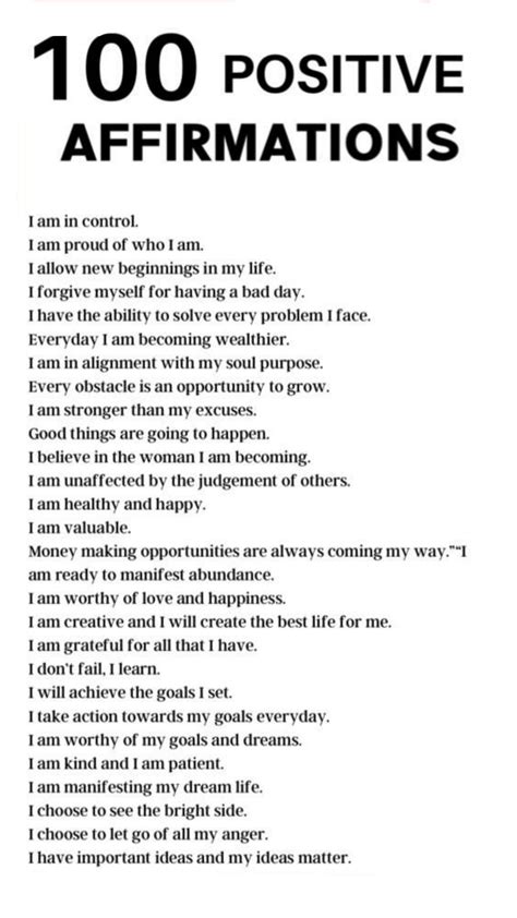50 daily positive affirmations list – Artofit