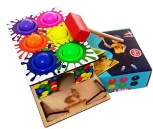 Buy Wooden Hammer Ball Knock Pounding Bench with Box Case Fine Motor ...