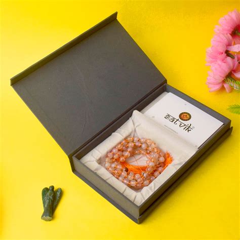 Buy Premium Hakik Jap Mala aventurine Crystal Peach | Satvikstore.in ...