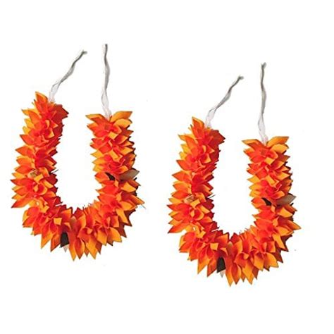 NANDANA COLLECTIONS Orange Color Flower Fabric Gajra for Gorgeous and ...